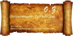 Ostermayer Zoltána névjegykártya